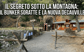 Ingresso del Bunker Soratte a Sant'Oreste con la nuova ferrovia Decauville inaugurata nel 2024, meta ideale per un viaggio in camper vicino Roma.