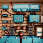 Impianto elettrico per camper con batterie al litio Victron Energy, inverter, MPPT e DC-DC montati su pannello dedicato