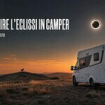 Camper su un altopiano spagnolo al tramonto durante l’eclissi solare del 12 agosto 2026