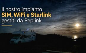 Camper Carruca Dormitoria con vecchia antenna Starlink sul tetto