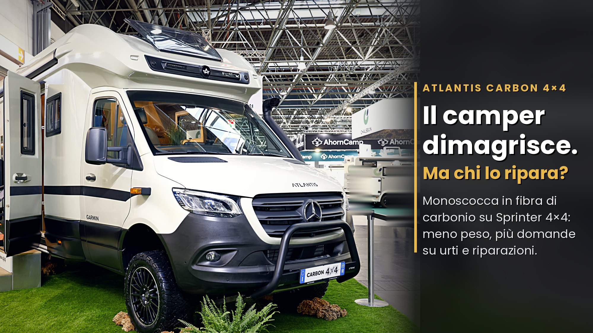 Il camper in carbonio Atlantis Carbon 4×4 su Mercedes Sprinter 4×4 sullo stand del Caravan Salon Düsseldorf 2026